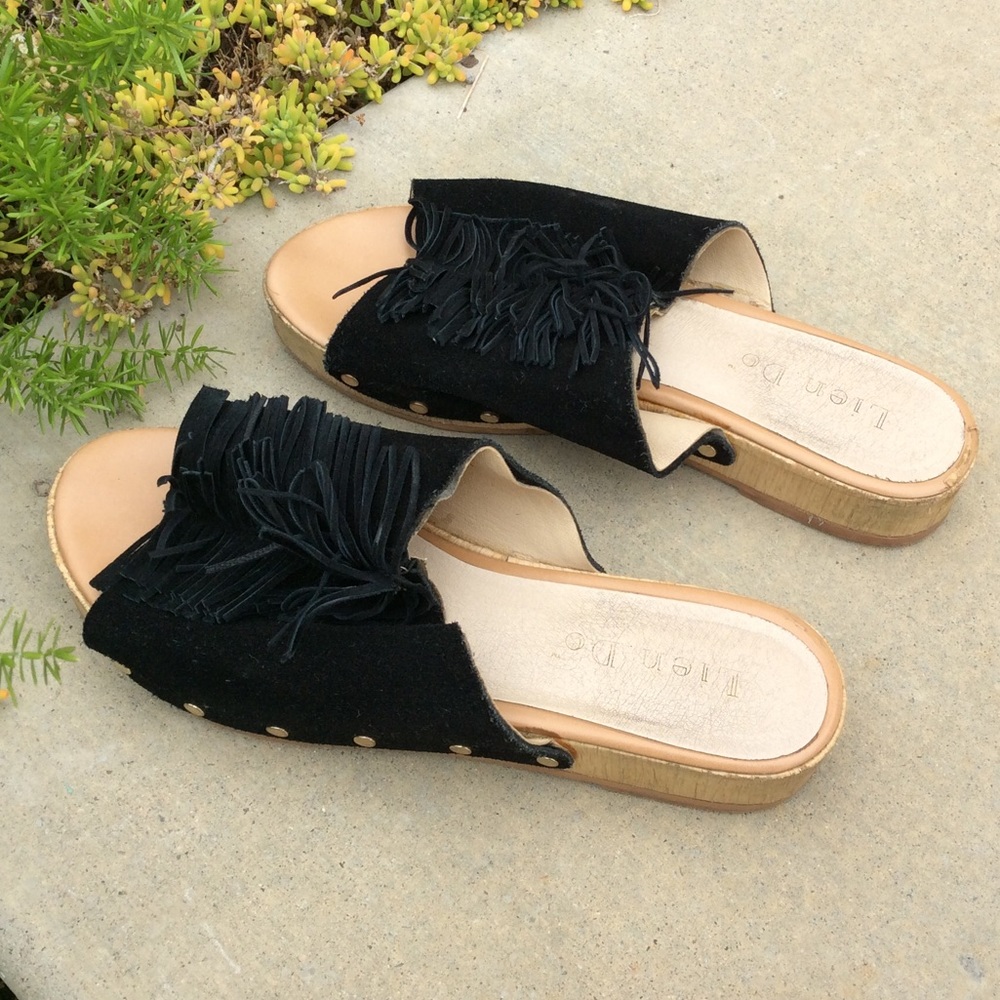 Lien Do black suede Shoes Sz 8